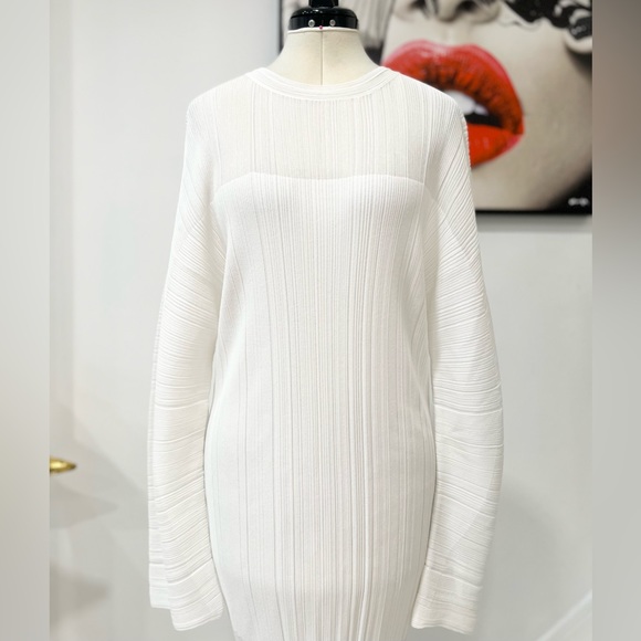 Stella McCartney Lightweight Plisse Knit Maxi White Dress - Picture 6 of 16